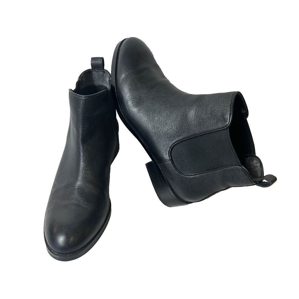 Cole Haan Ankle Bootie Womens 7.5B Black Leather Pull On Comfort Casual Low Heel
